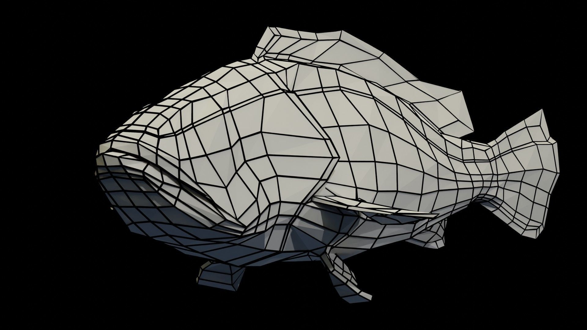 Lowpoly Largemouth Bass Low-poly 3D model_40