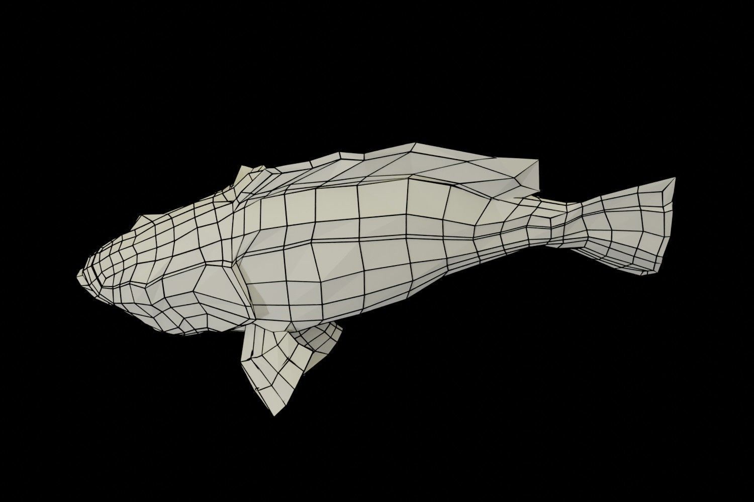 Lowpoly Largemouth Bass Low-poly 3D model_36