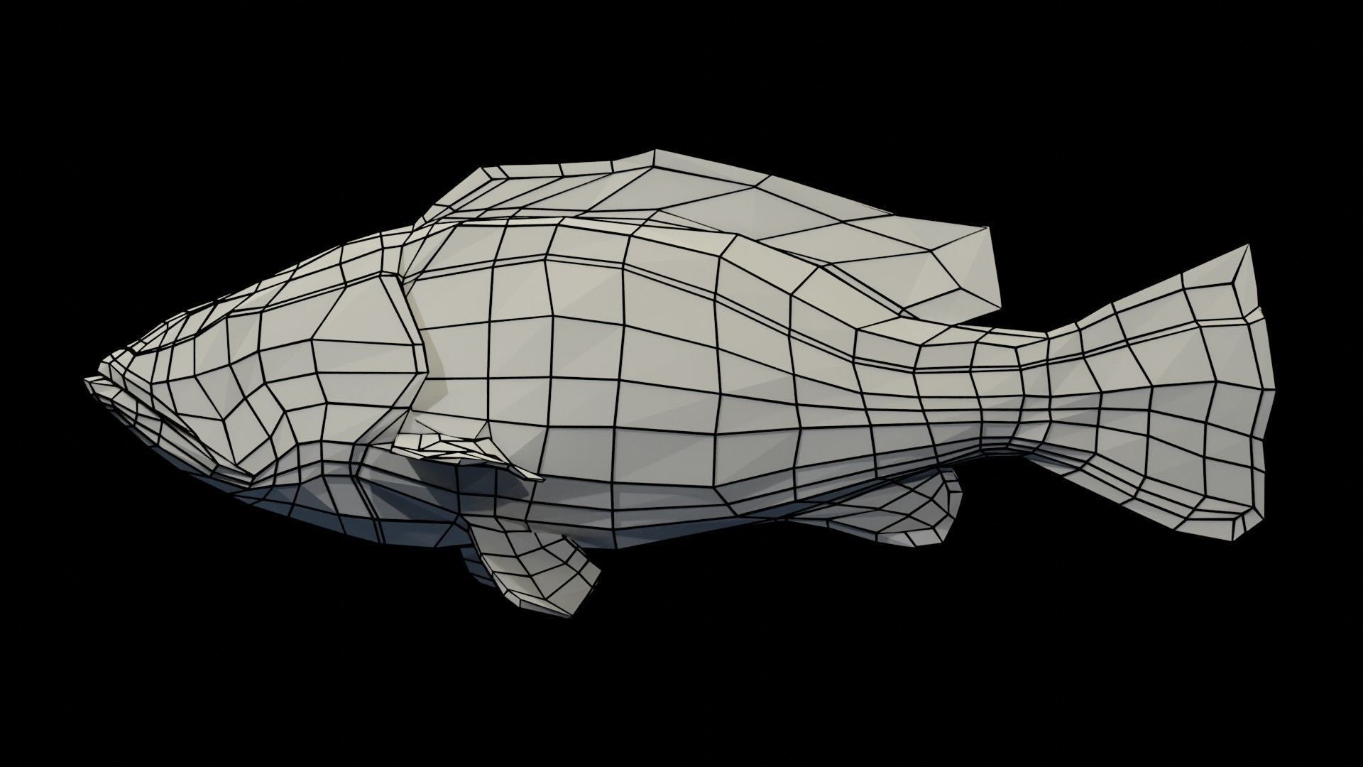 Lowpoly Largemouth Bass Low-poly 3D model_34