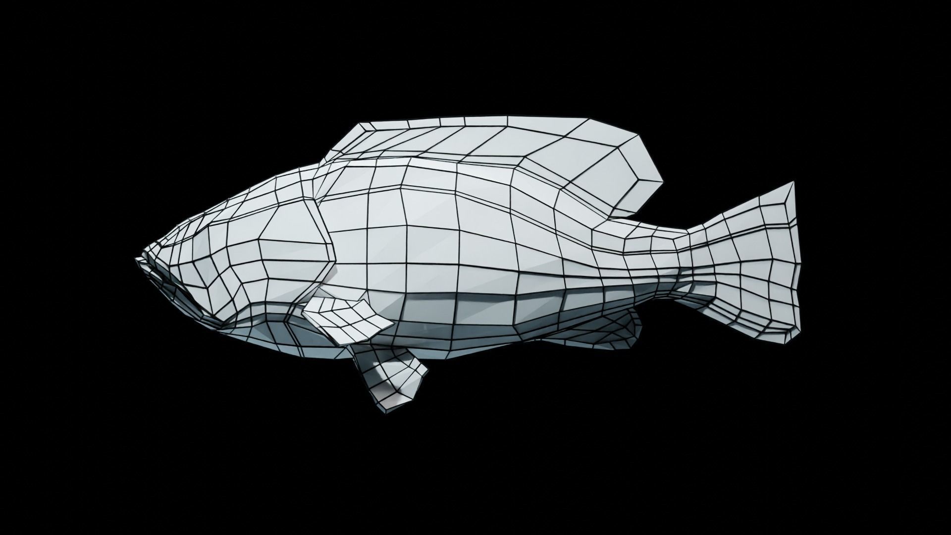 Lowpoly Largemouth Bass Low-poly 3D model_60
