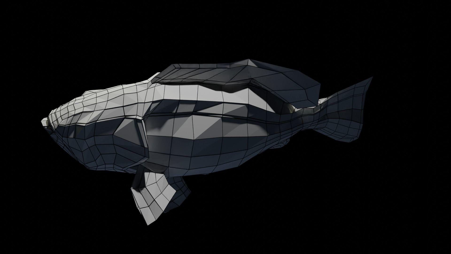 Lowpoly Largemouth Bass Low-poly 3D model_24