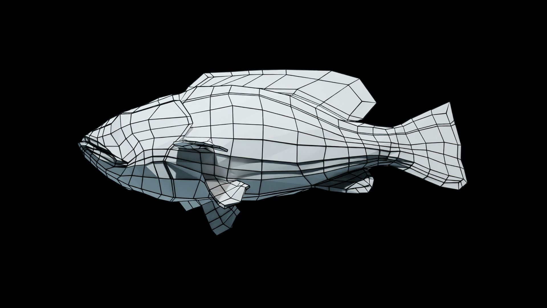 Lowpoly Largemouth Bass Low-poly 3D model_59