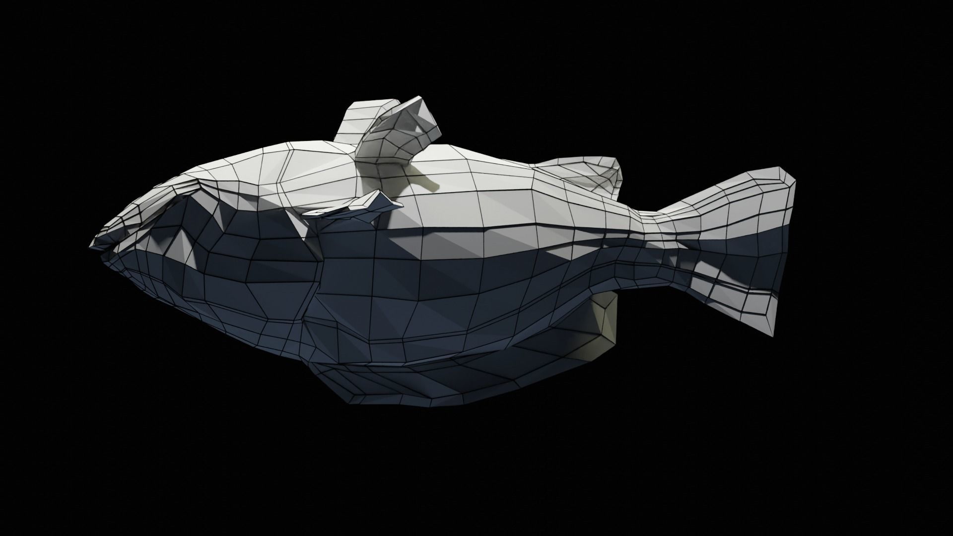 Lowpoly Largemouth Bass Low-poly 3D model_14