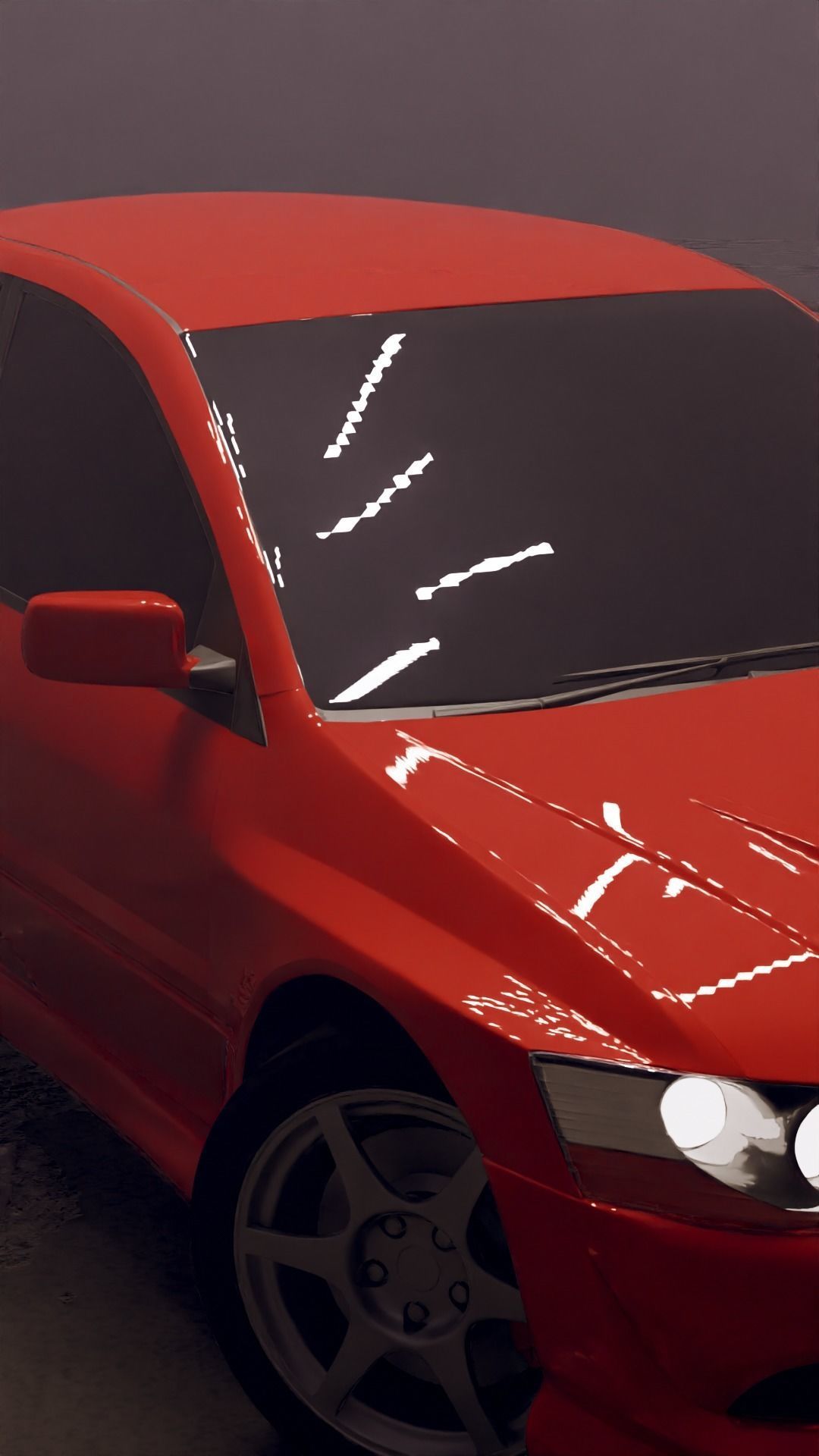 Evo 8 car in fog 3D model_11