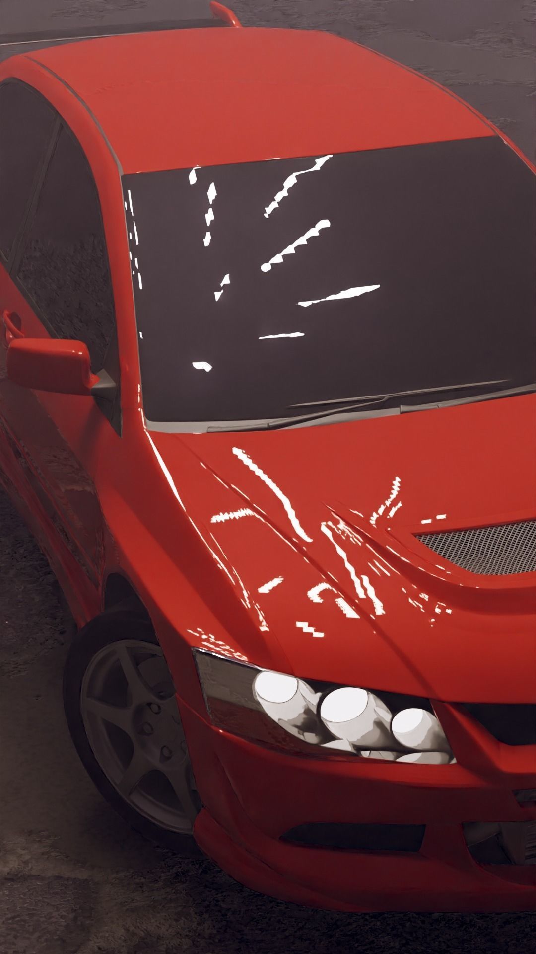 Evo 8 car in fog 3D model_16
