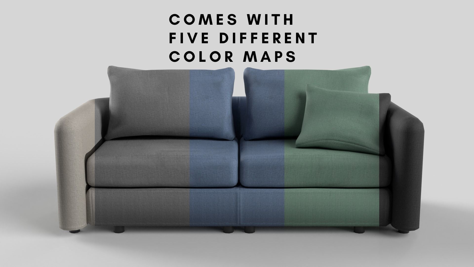 Sofa game-ready Low-poly 3D model_1