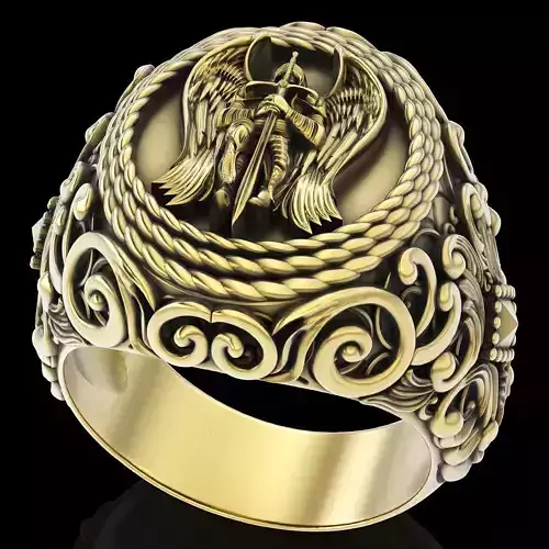  Guardian Sword man ring silver gold printable jewelry 3D model 3D print model