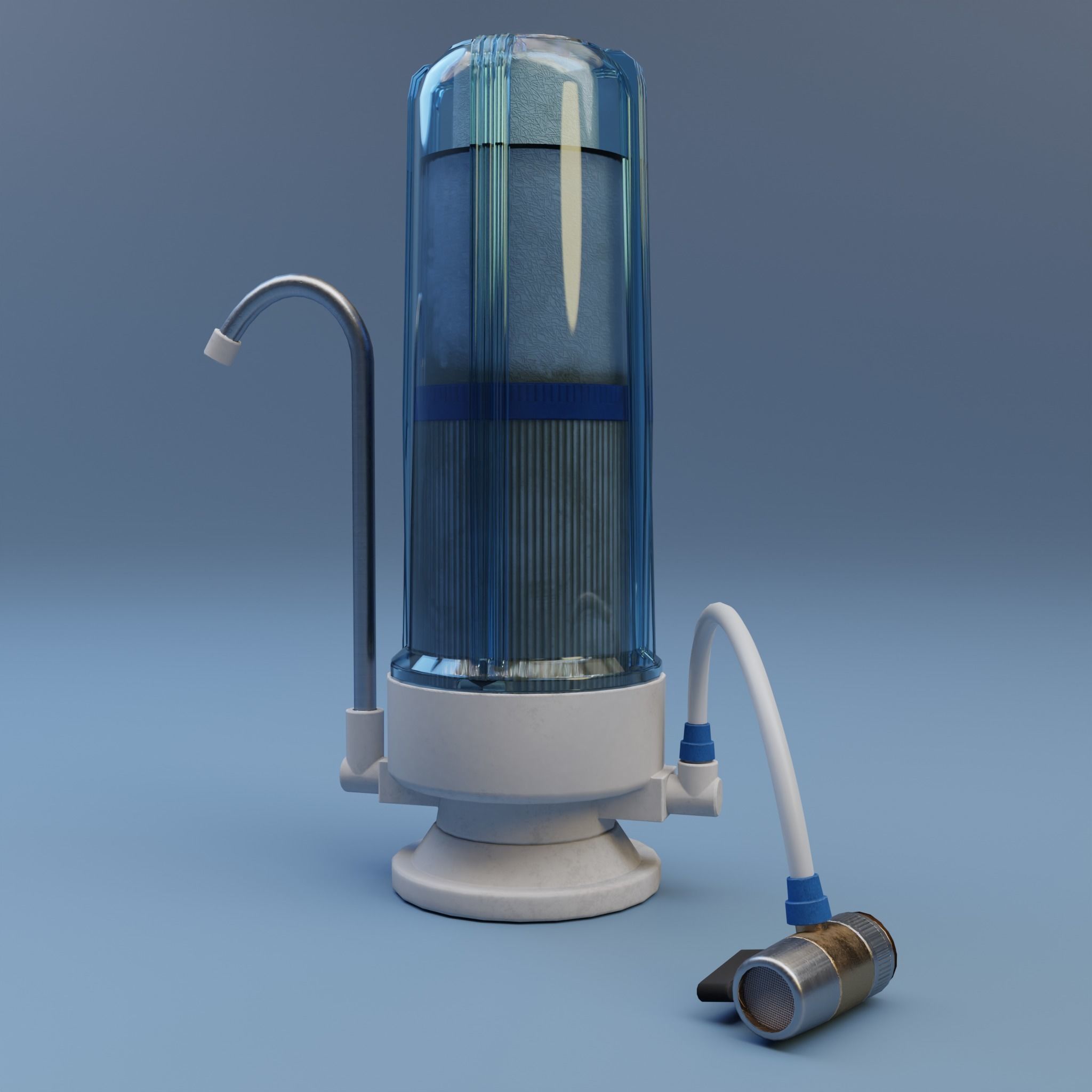 Water filter  Low-poly 3D model_5