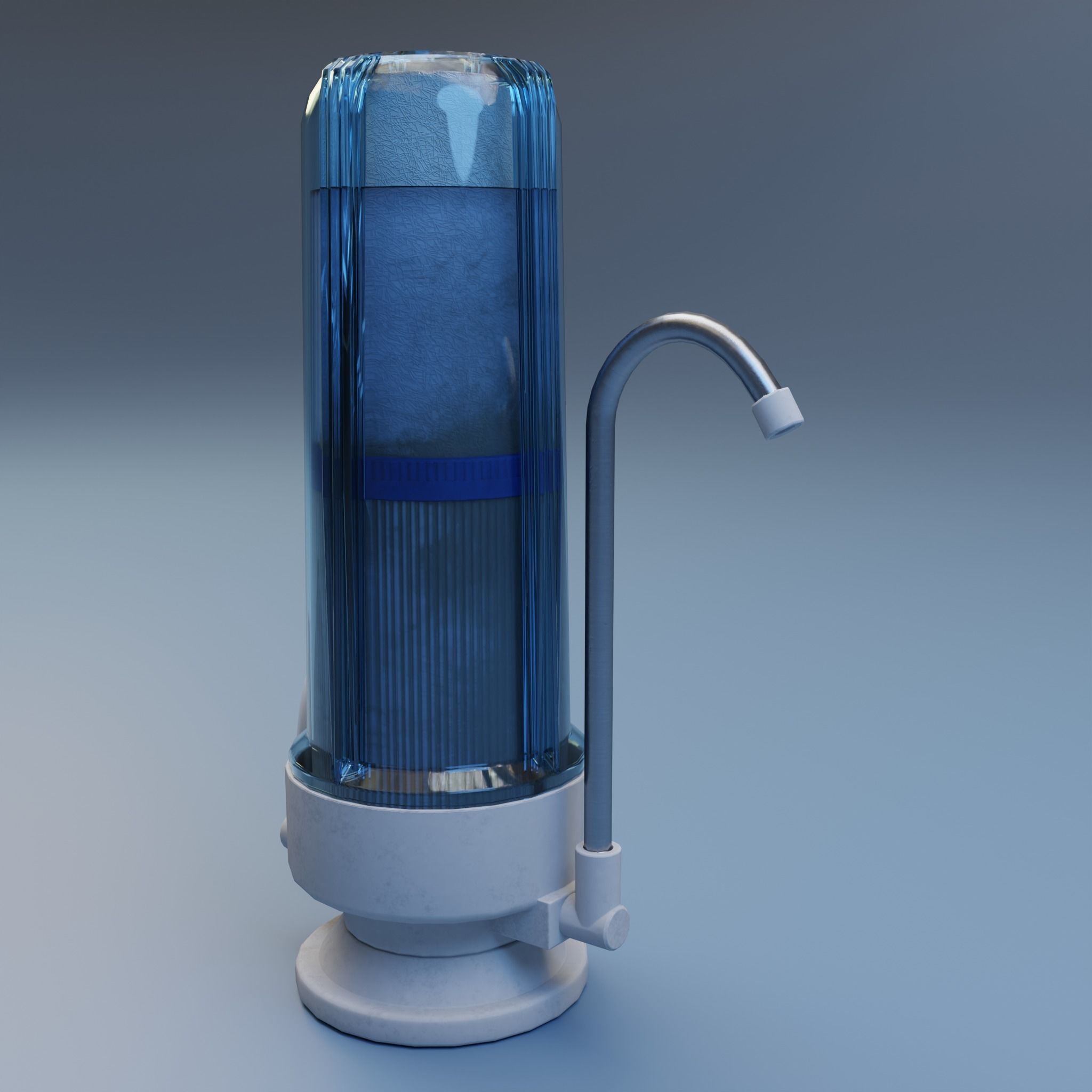 Water filter  Low-poly 3D model_2