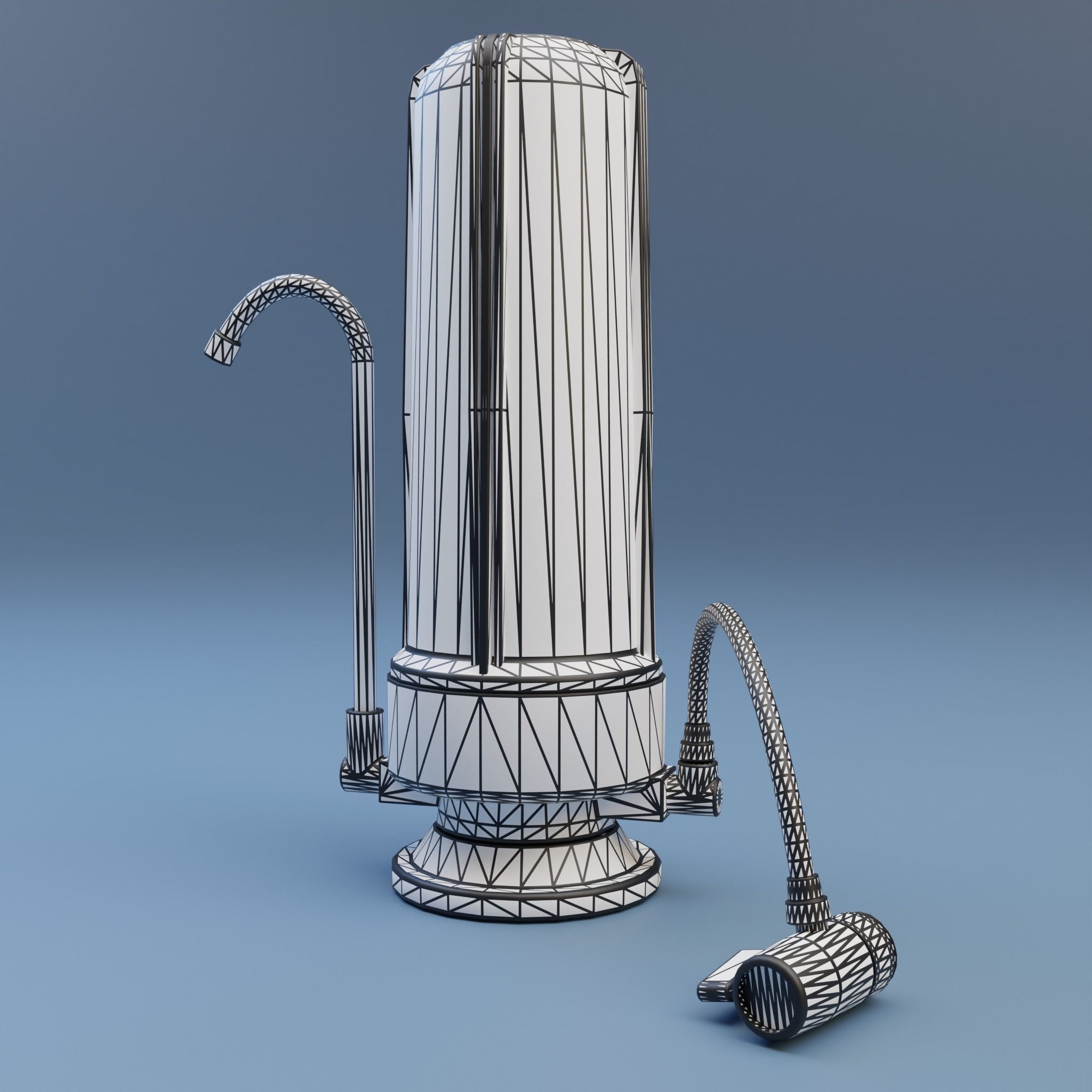 Water filter  Low-poly 3D model_10