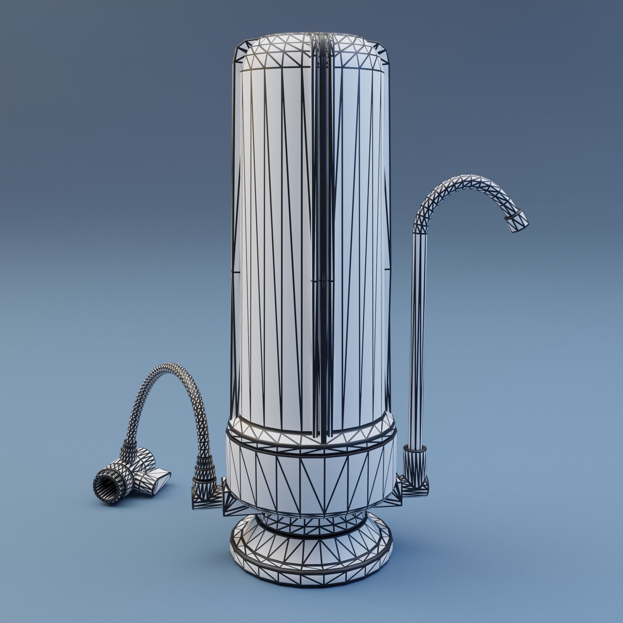 Water filter  Low-poly 3D model_8