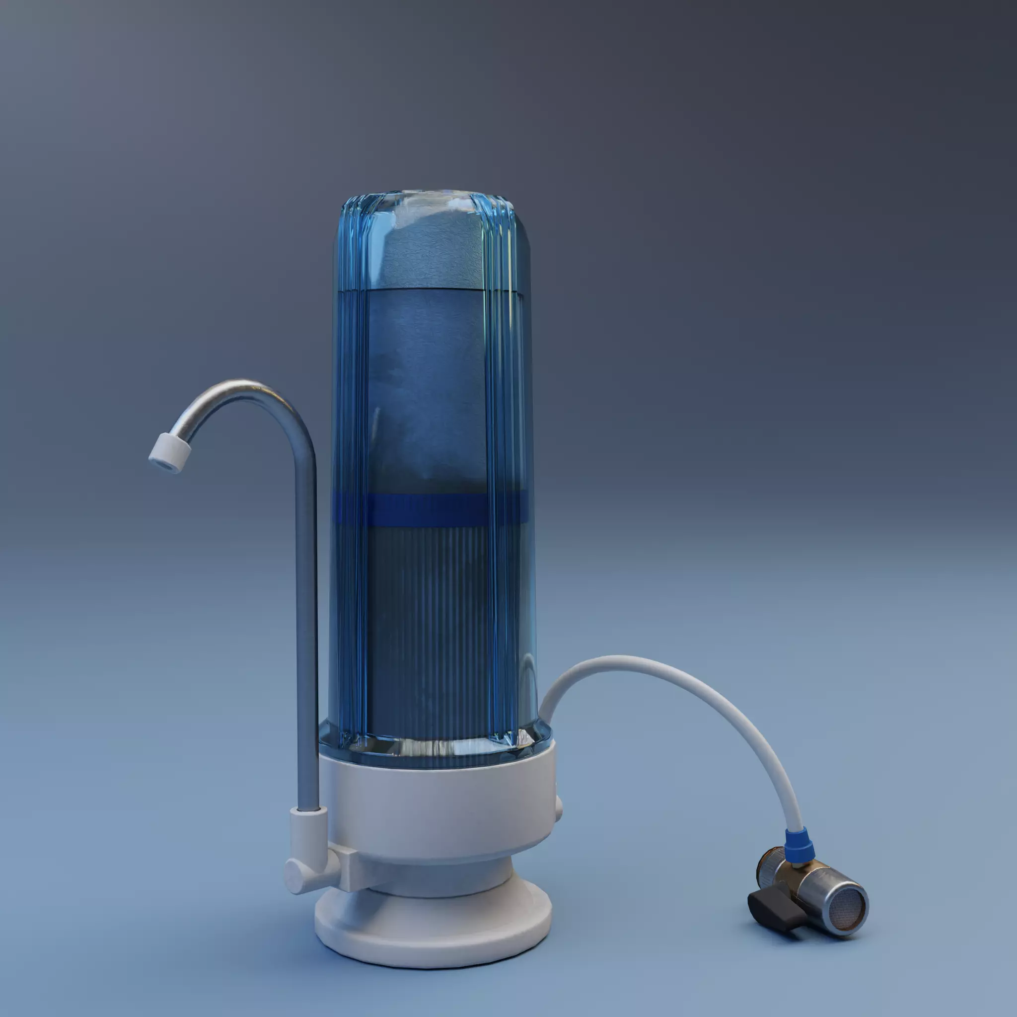 Water filter  Low-poly 3D model_0