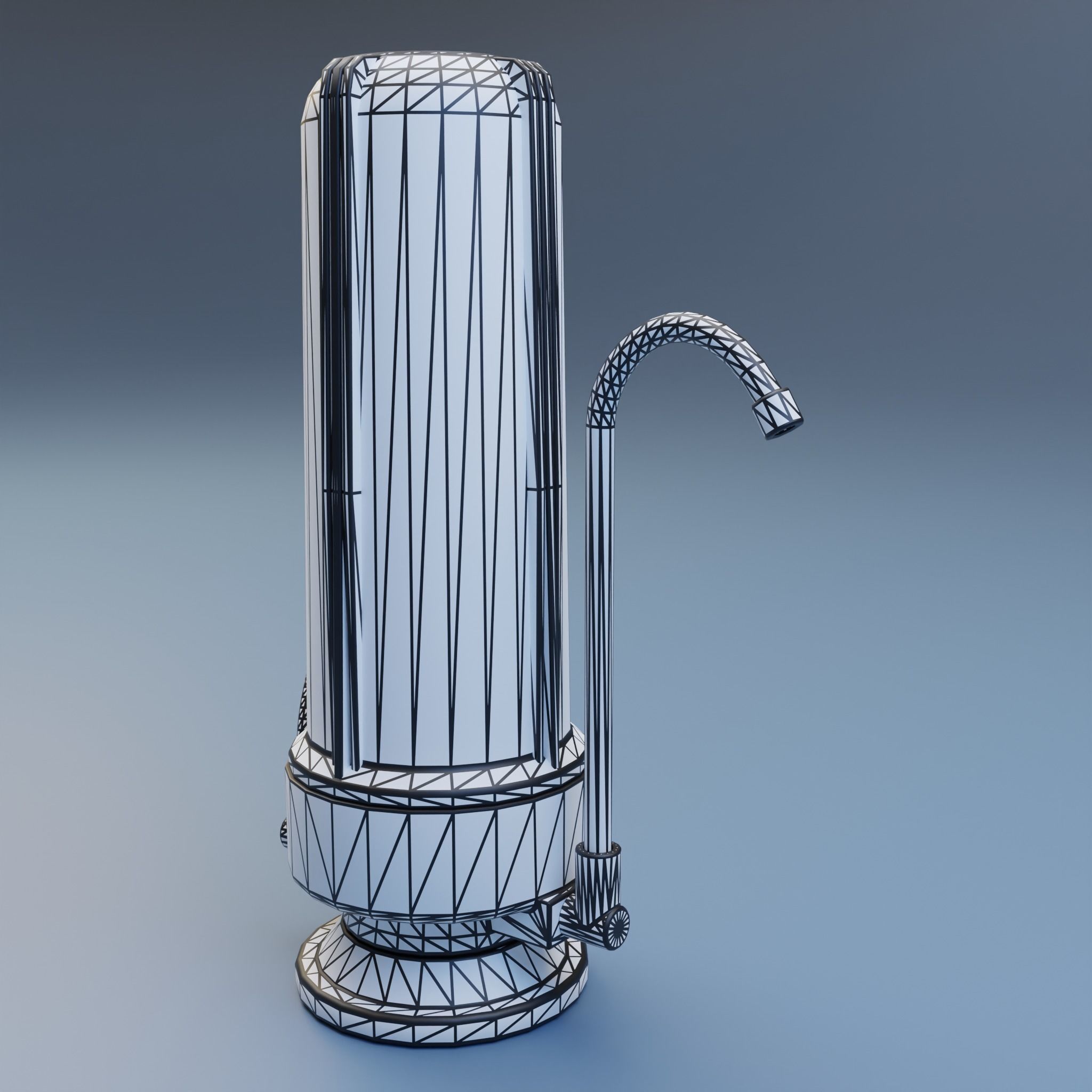 Water filter  Low-poly 3D model_7