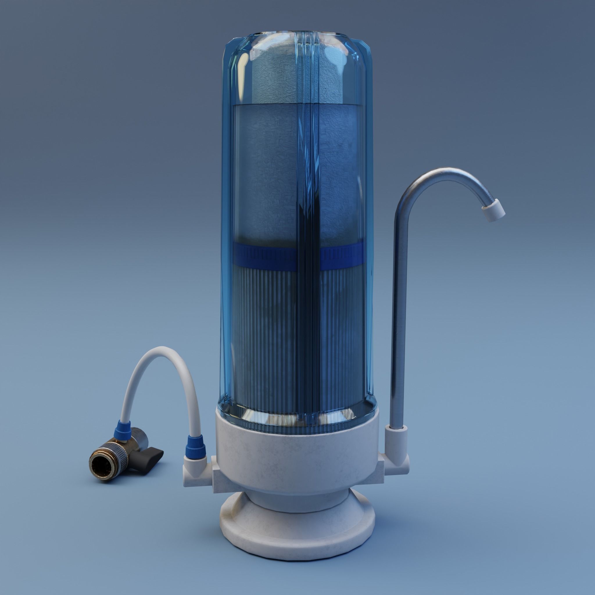 Water filter  Low-poly 3D model_3