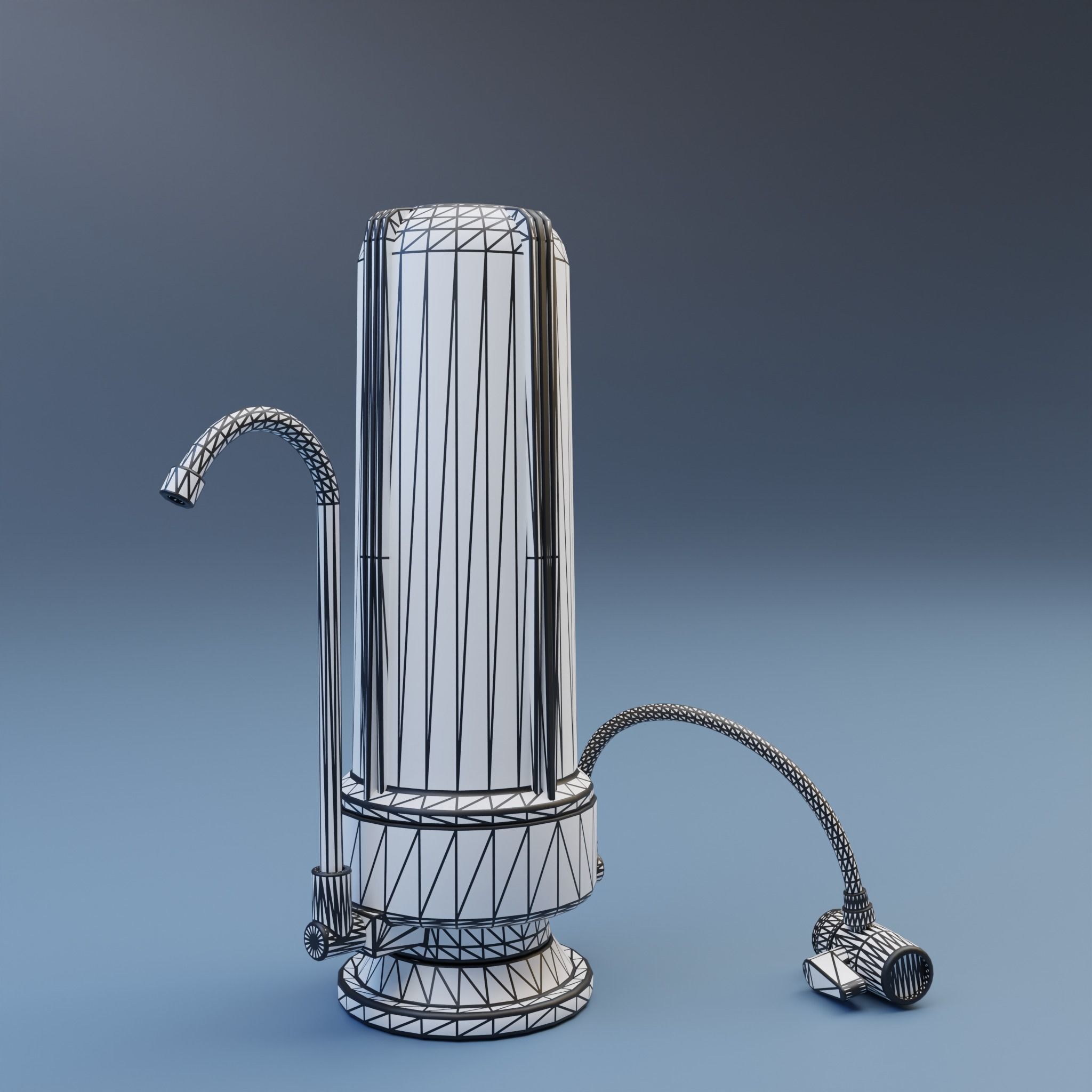 Water filter  Low-poly 3D model_6
