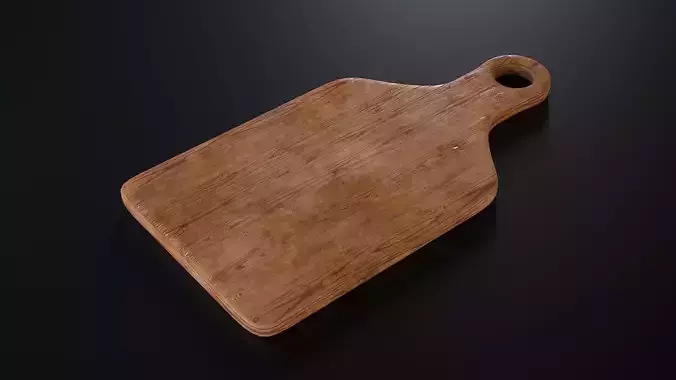 Wooden Cutting Board Low-poly 3D model