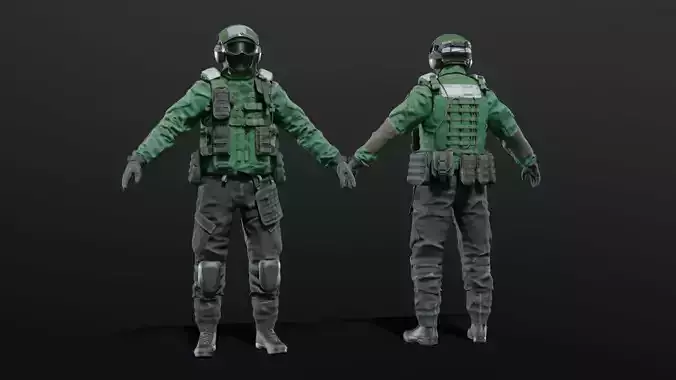 SOLDIER Flight Deck Crew 3D model