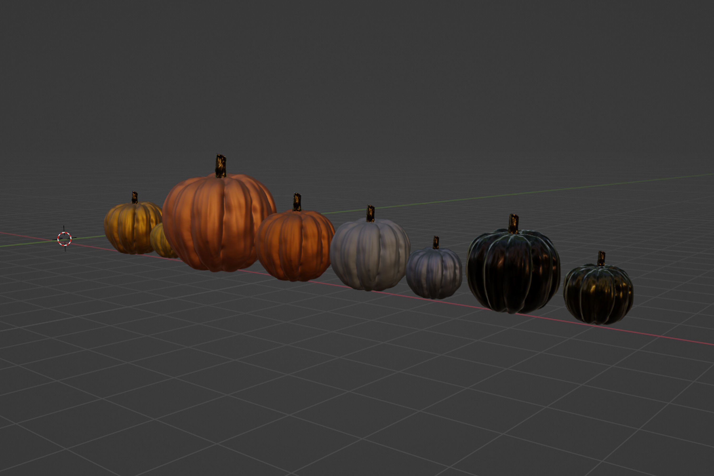 Pumpkins 3DModel part of the Halloween package Free 3D model_1