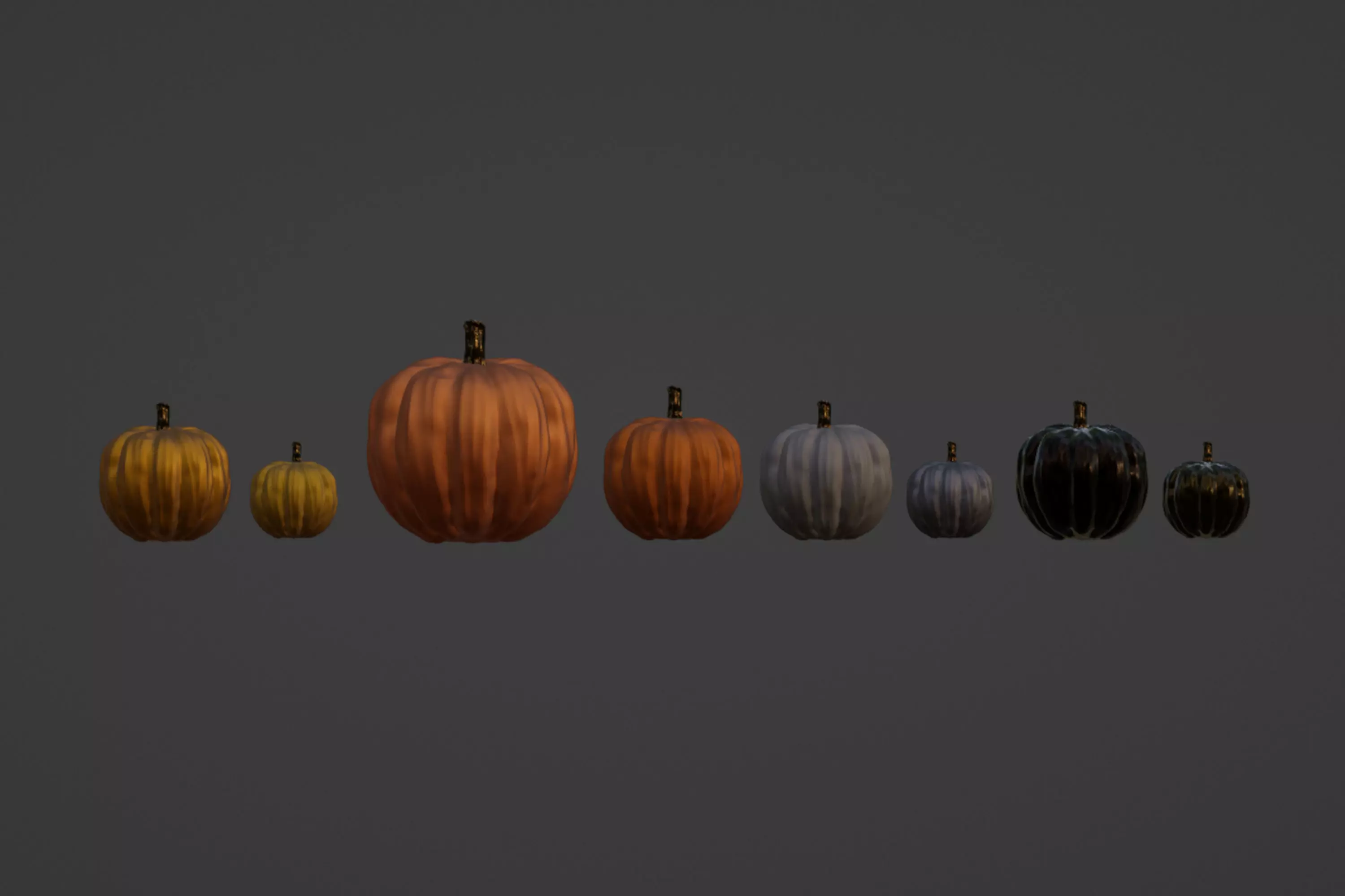 Pumpkins 3DModel part of the Halloween package Free 3D model_0