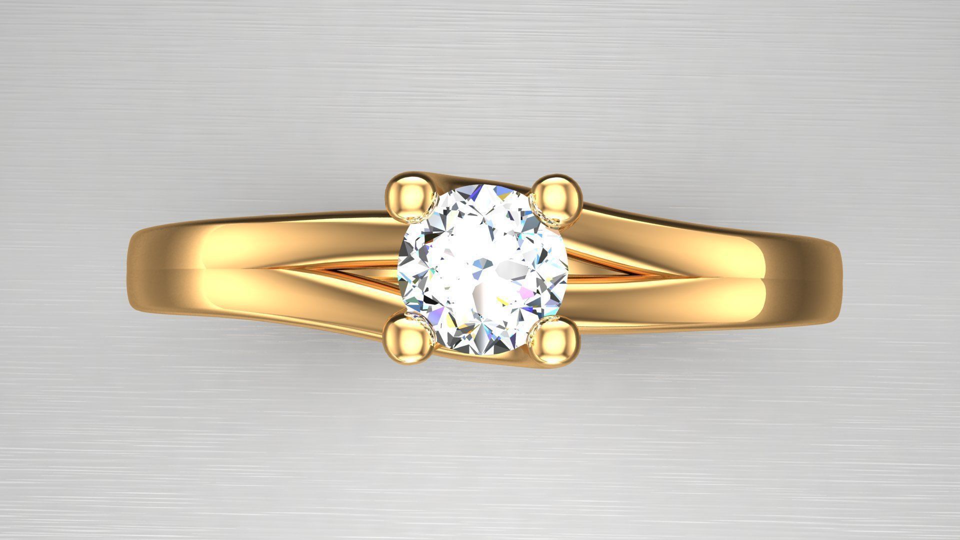 Solitaire Diamond Ring 3 3D print model_4