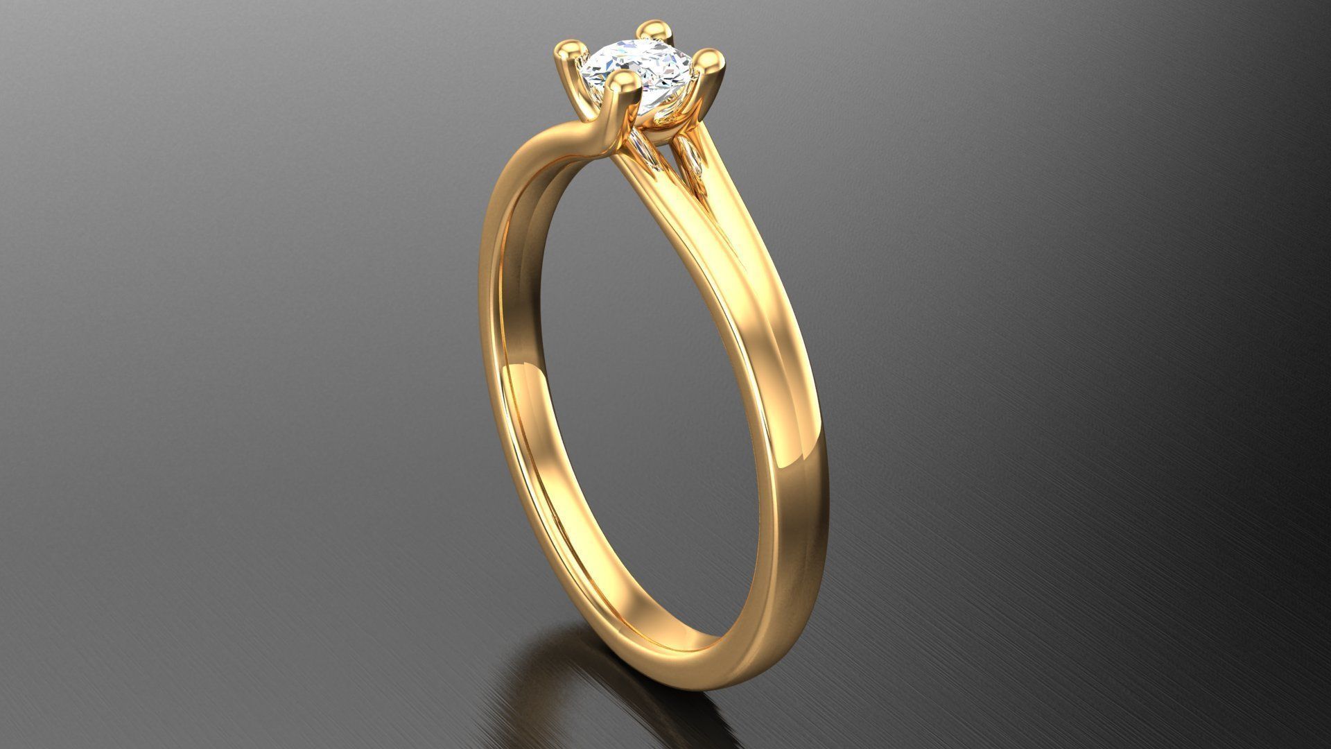 Solitaire Diamond Ring 3 3D print model_1