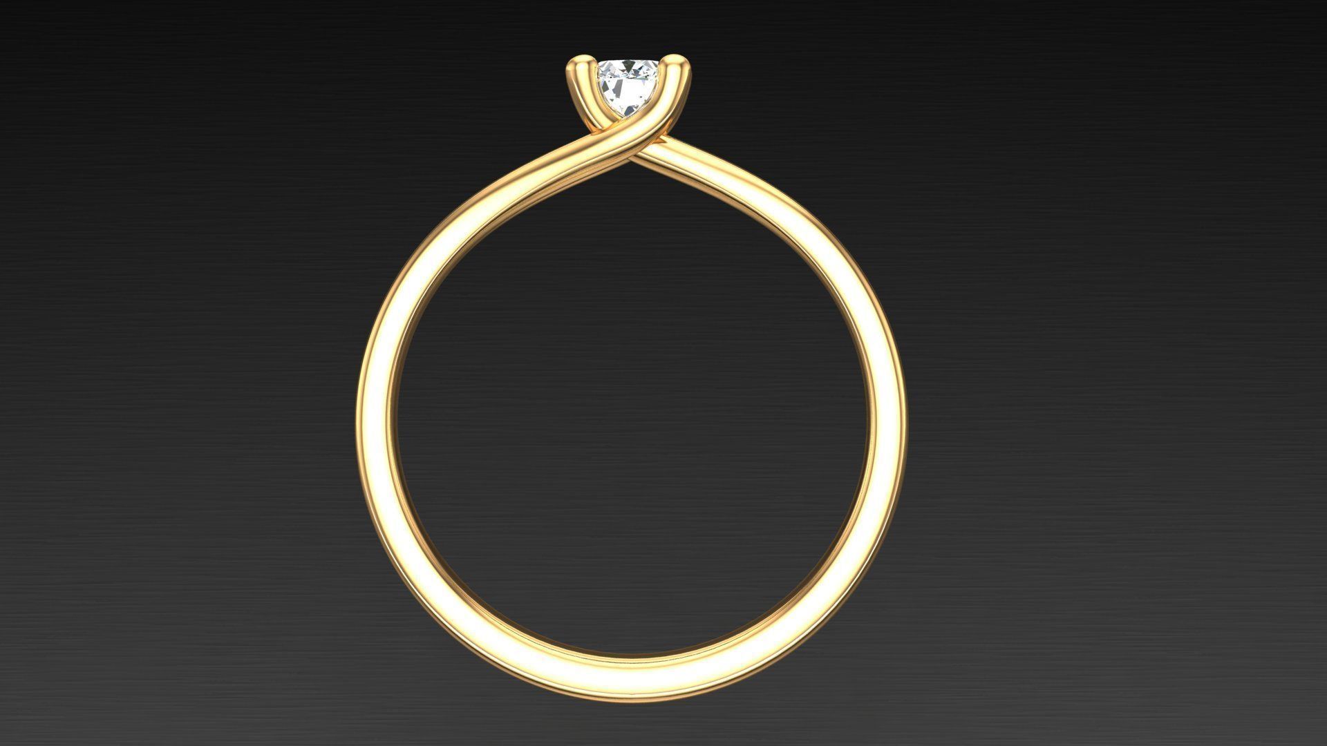 Solitaire Diamond Ring 3 3D print model_3