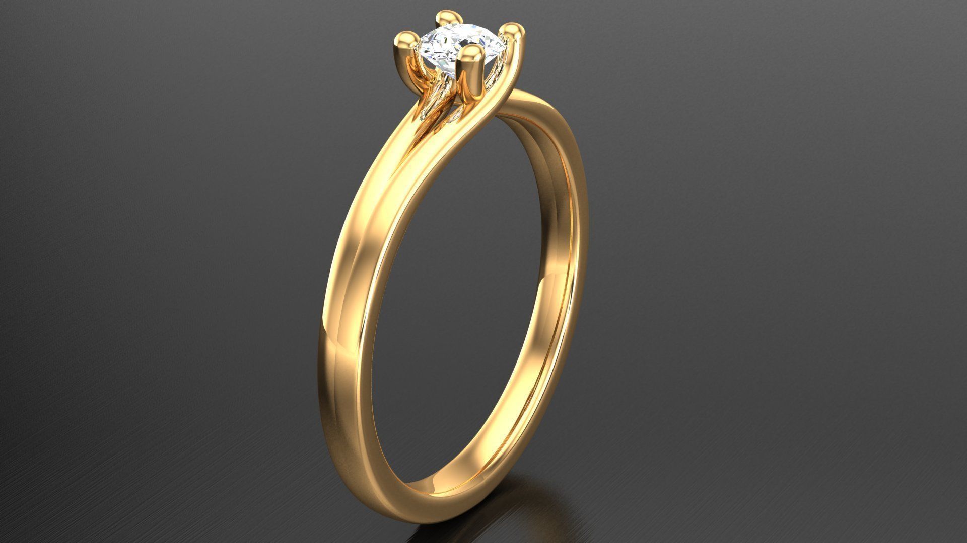 Solitaire Diamond Ring 3 3D print model_2