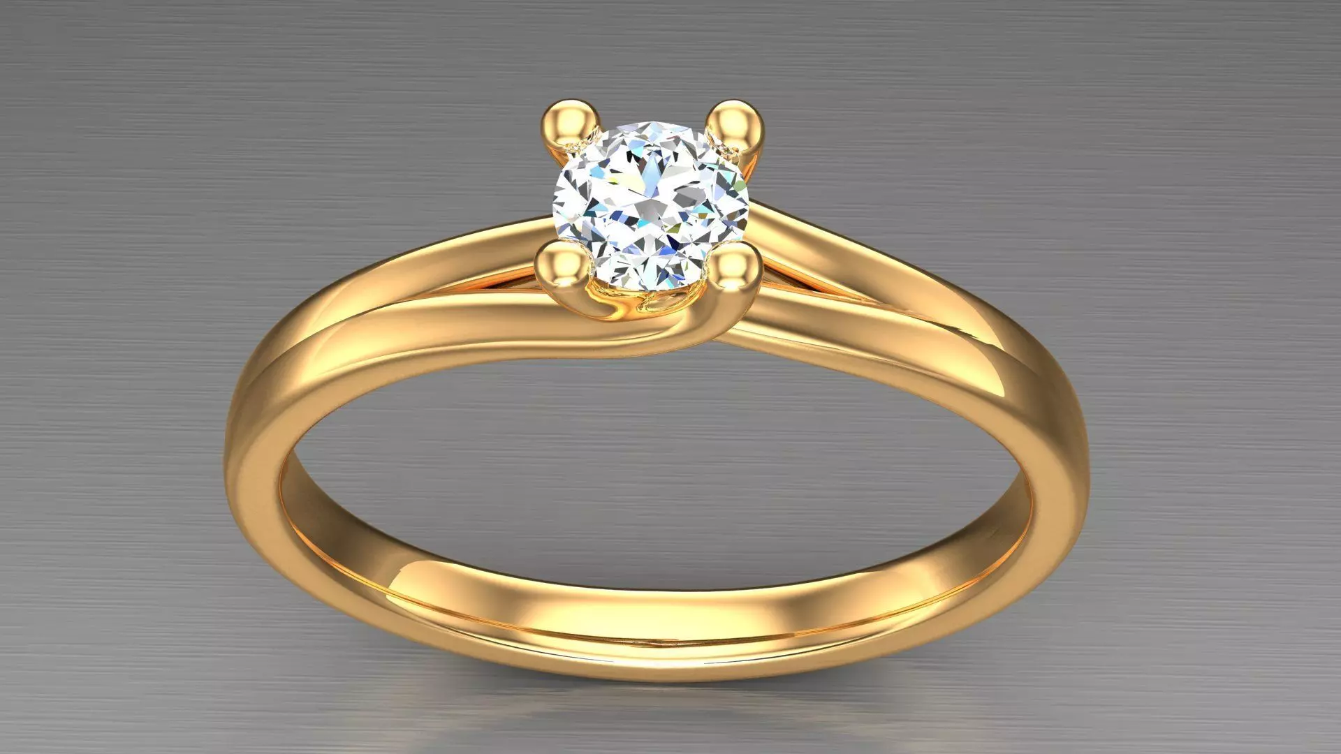 Solitaire Diamond Ring 3 3D print model_0