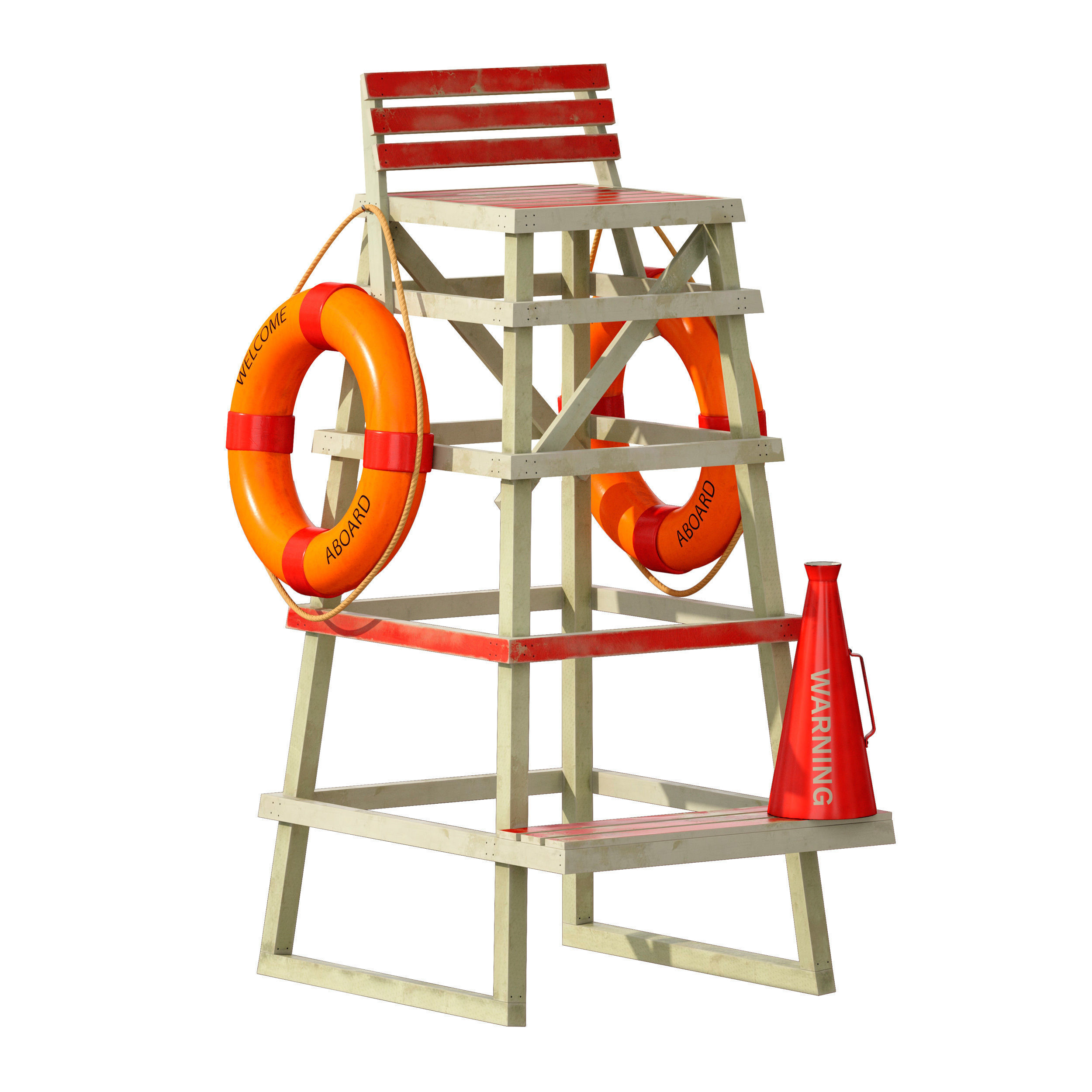Lifeguard beach chair 3D model_1