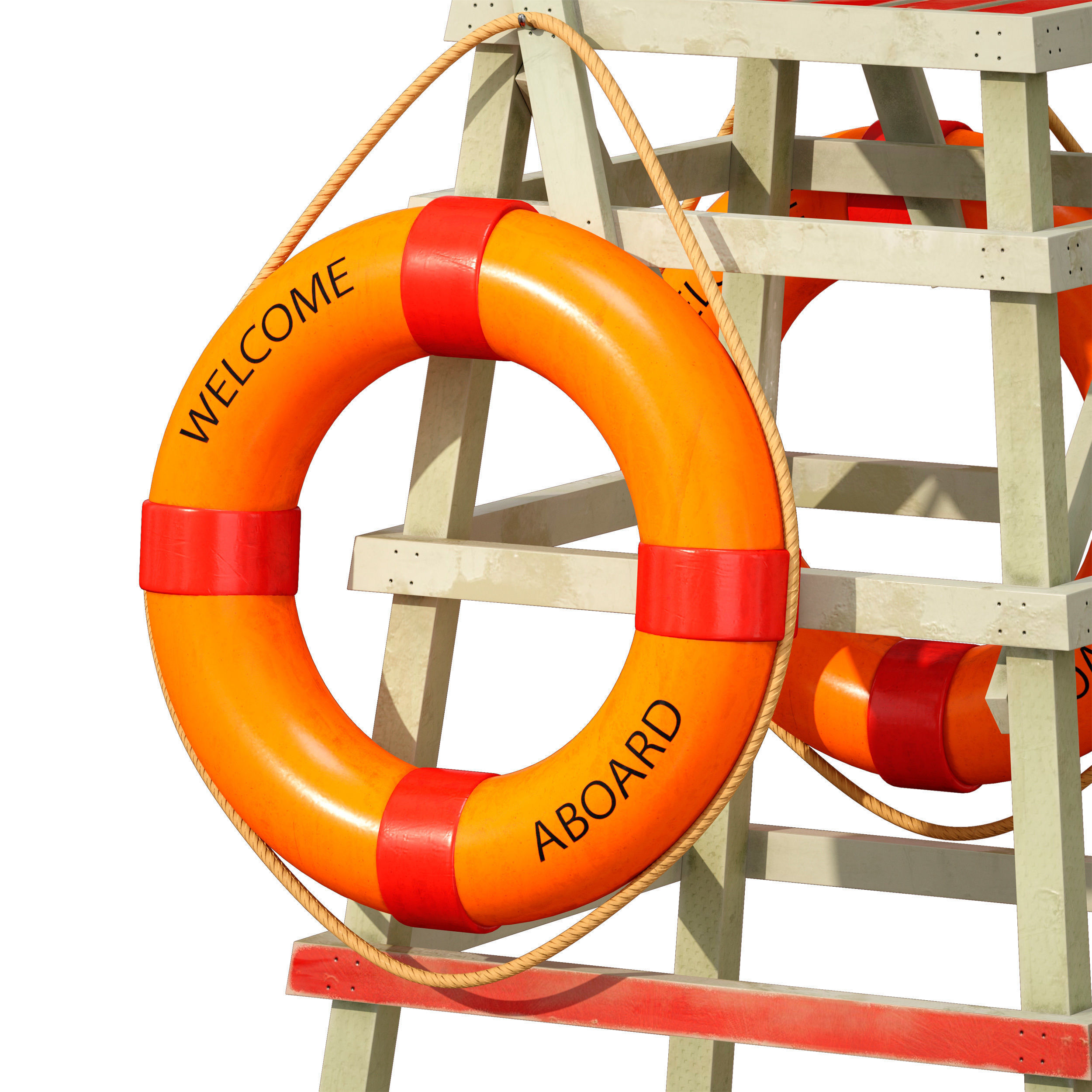 Lifeguard beach chair 3D model_9