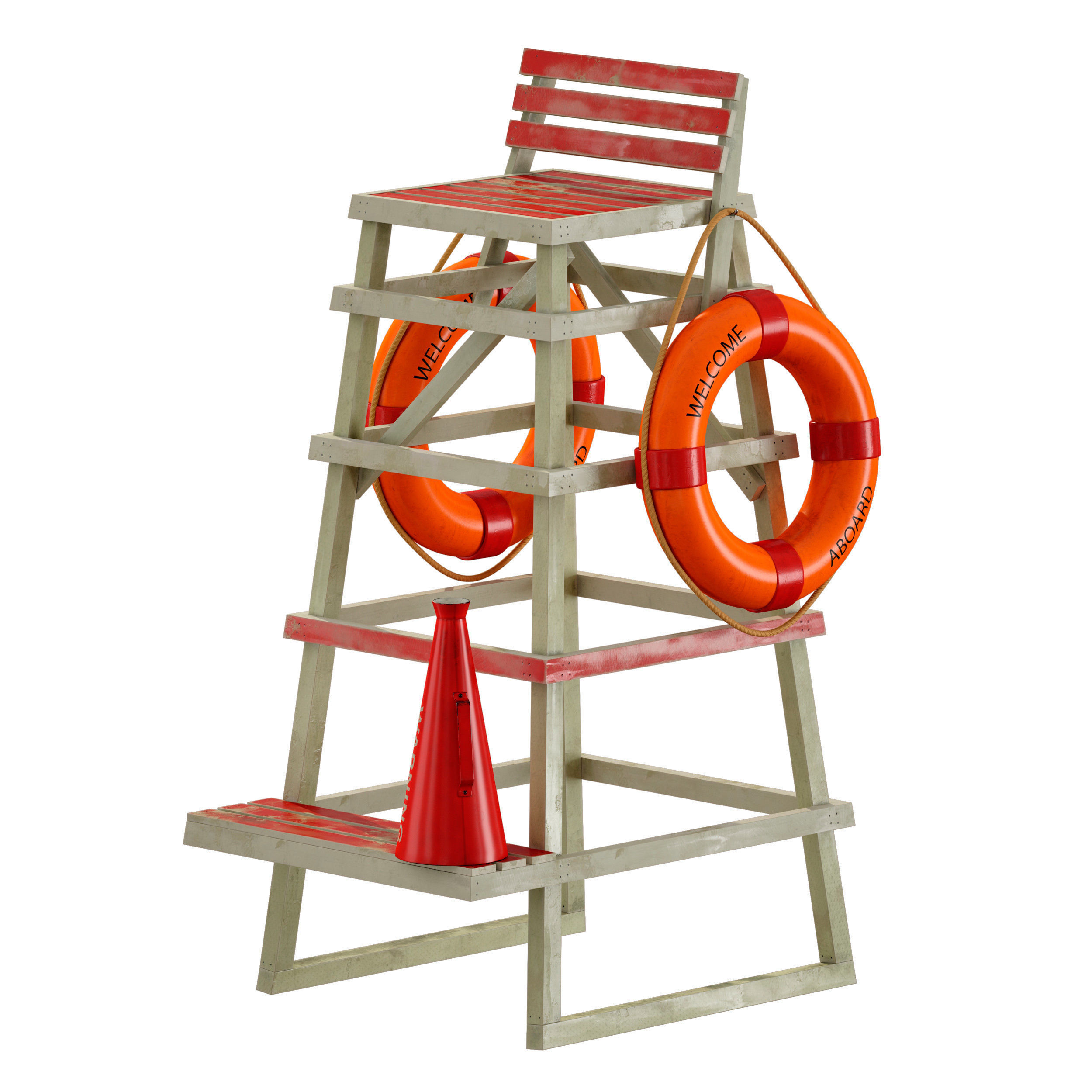 Lifeguard beach chair 3D model_6