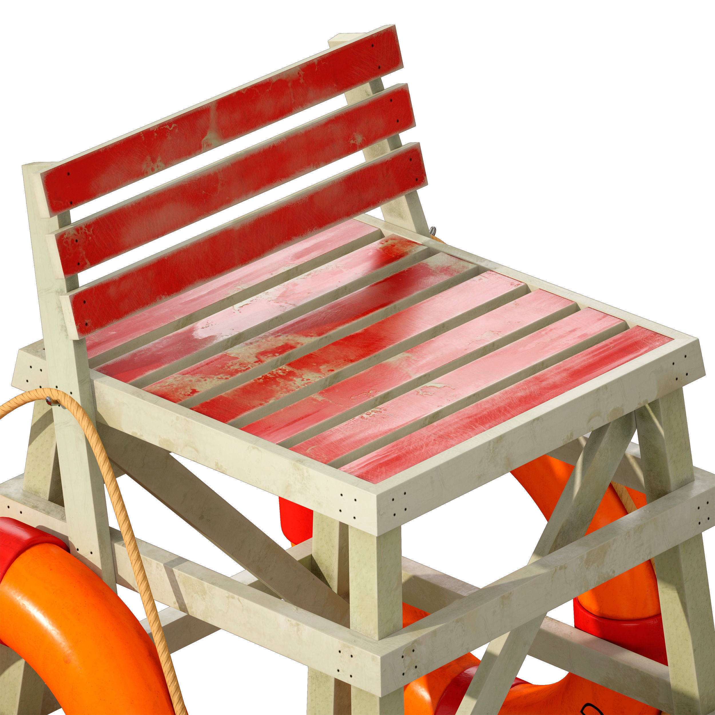 Lifeguard beach chair 3D model_7