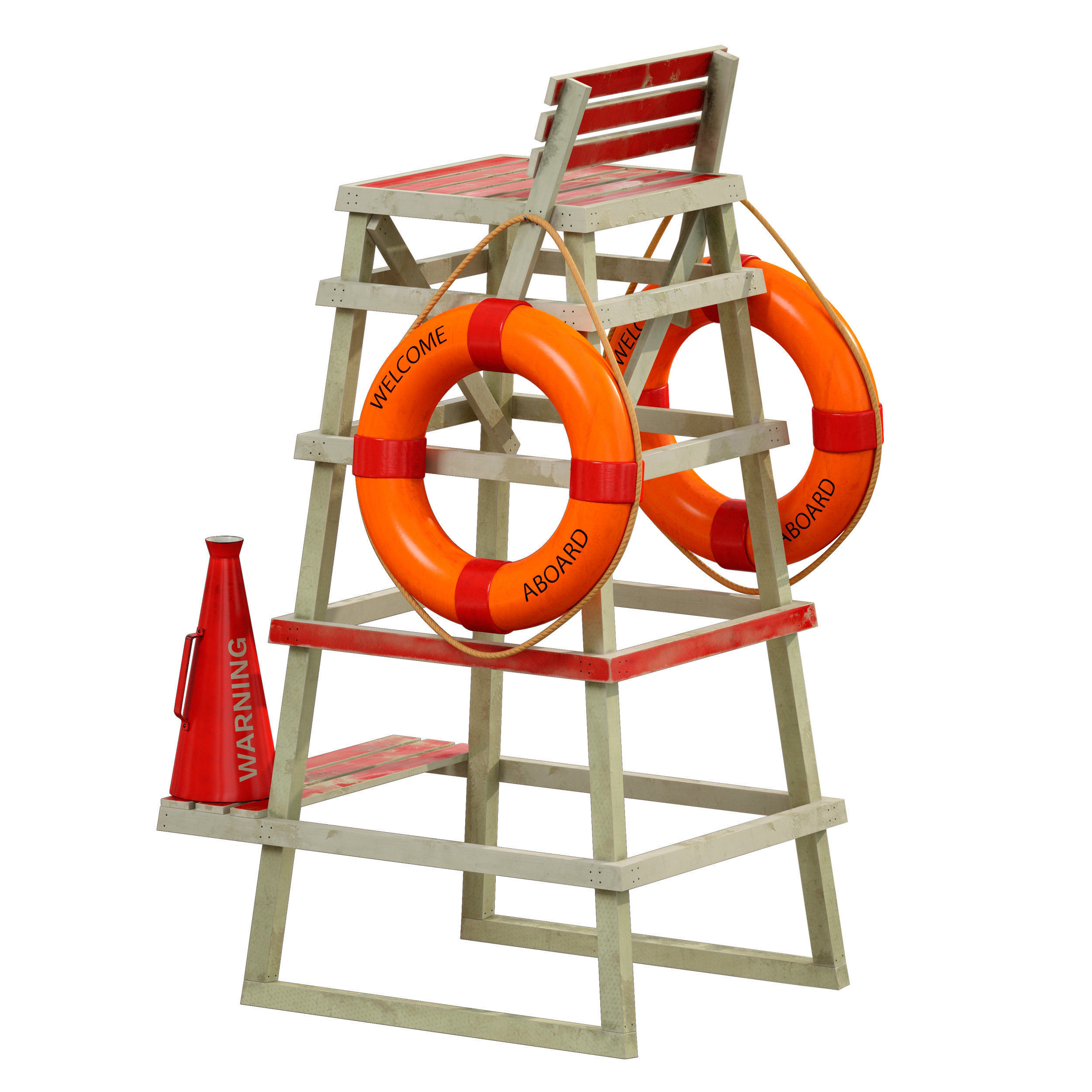 Lifeguard beach chair 3D model_5