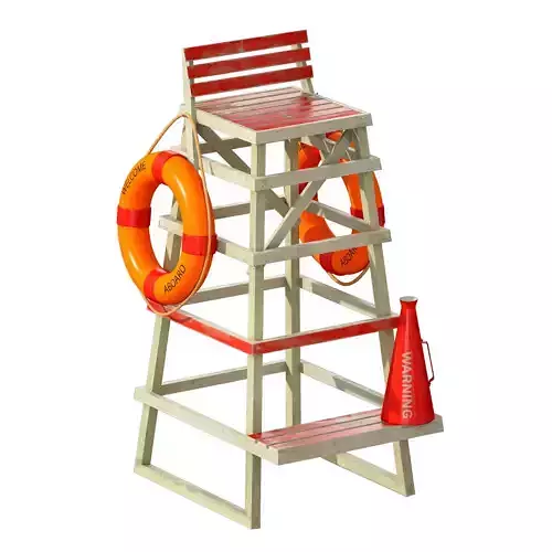 Lifeguard beach chair 3D model
