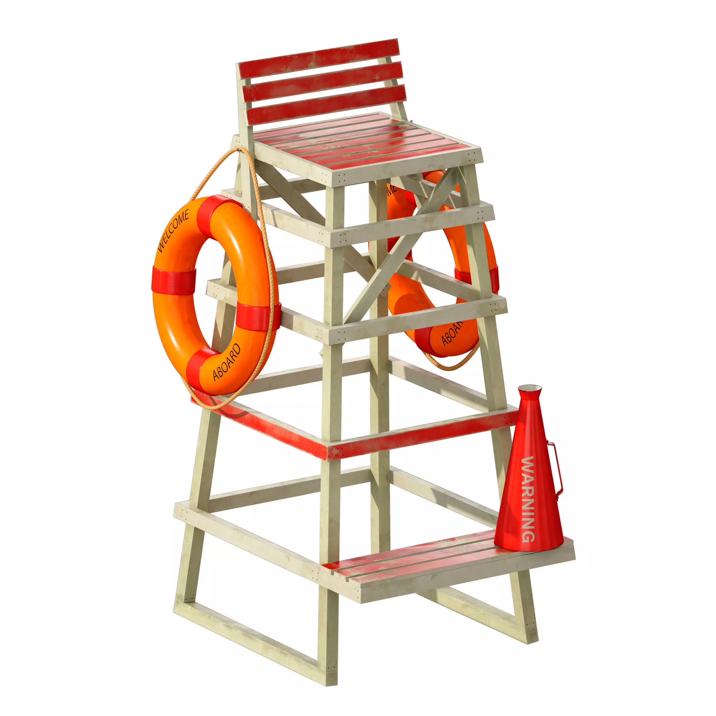 Lifeguard beach chair 3D model_0