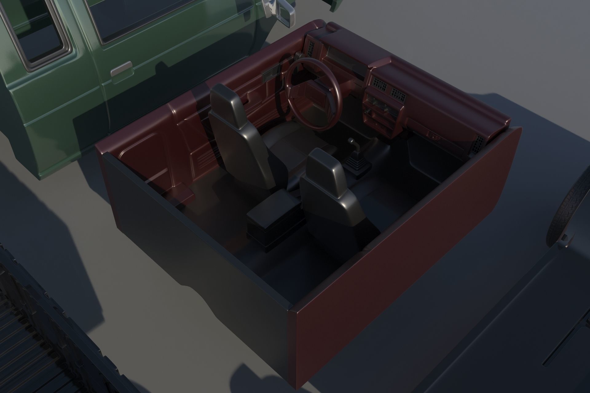 Nissan Hardbody D21 Extended Cab 1994 3D print model_16