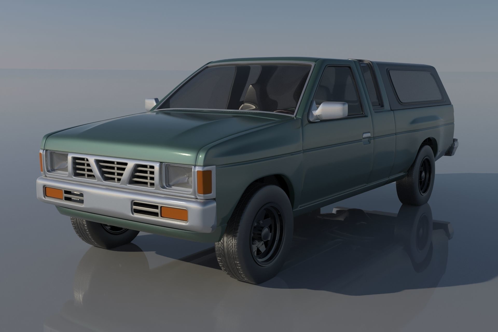 Nissan Hardbody D21 Extended Cab 1994 3D print model_2