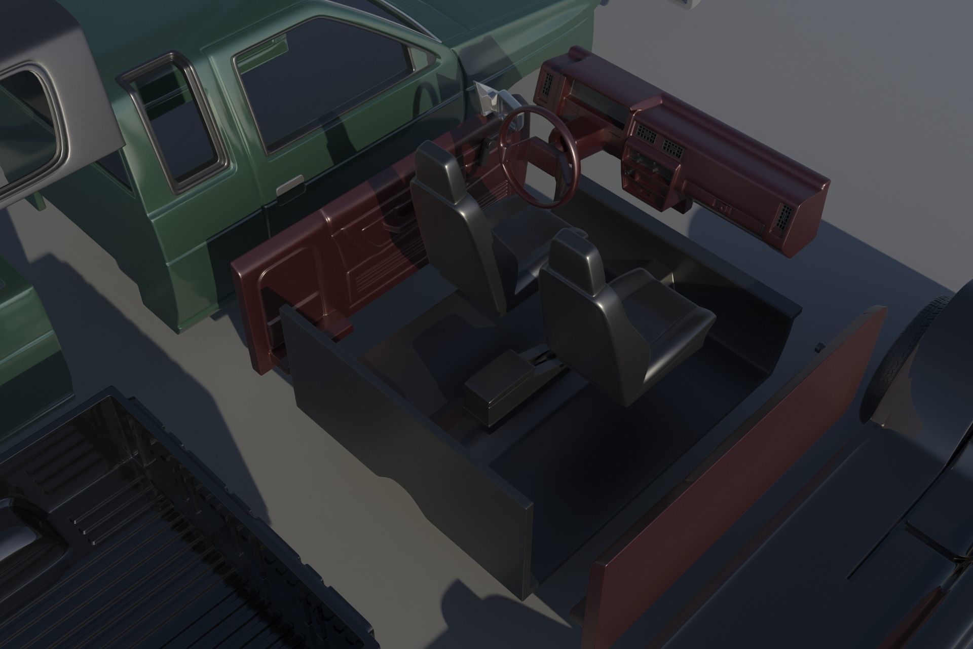 Nissan Hardbody D21 Extended Cab 1994 3D print model_17