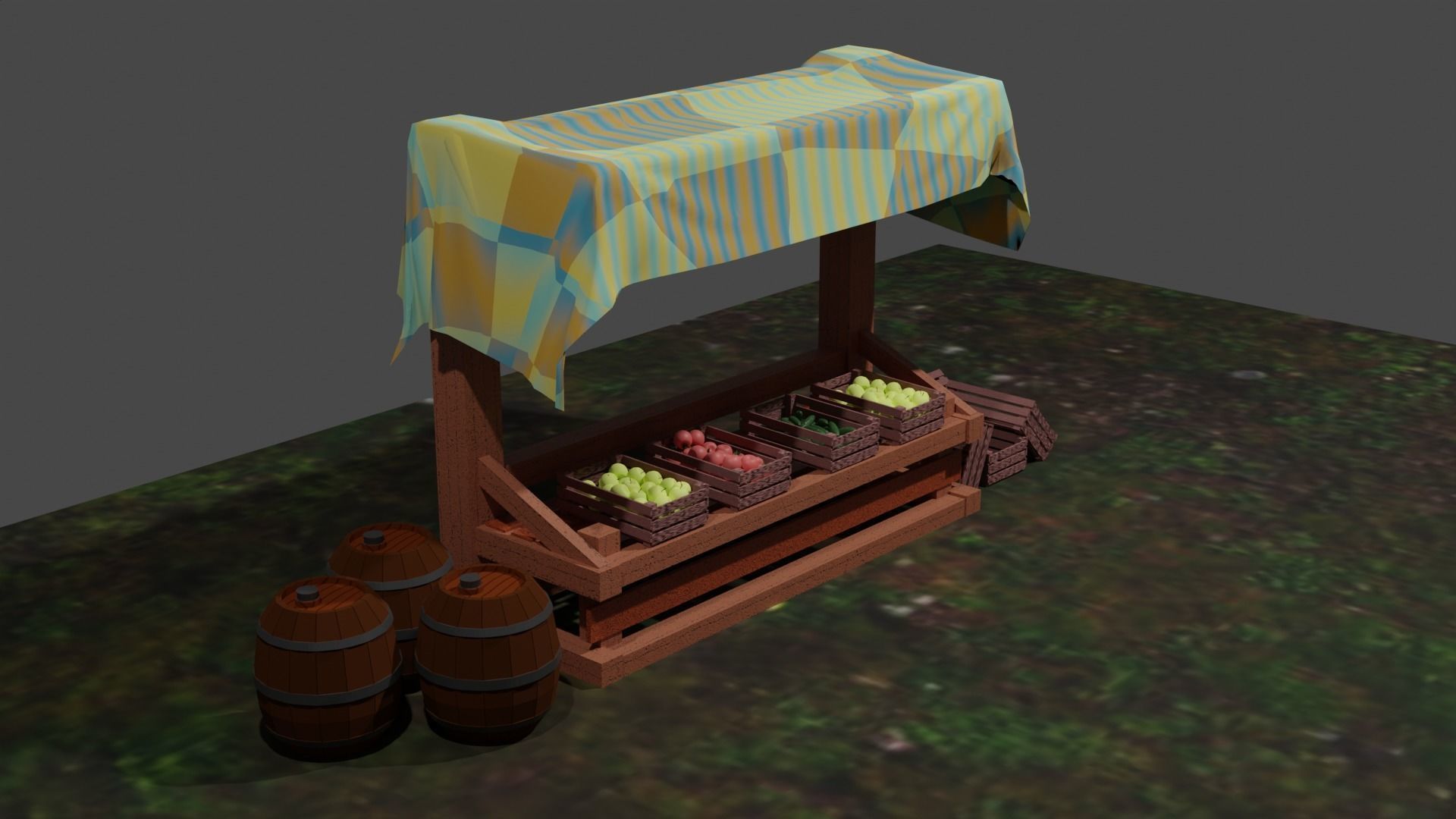 Shop pack in medieval style PBR Low poly game ready Low-poly 3D model_4