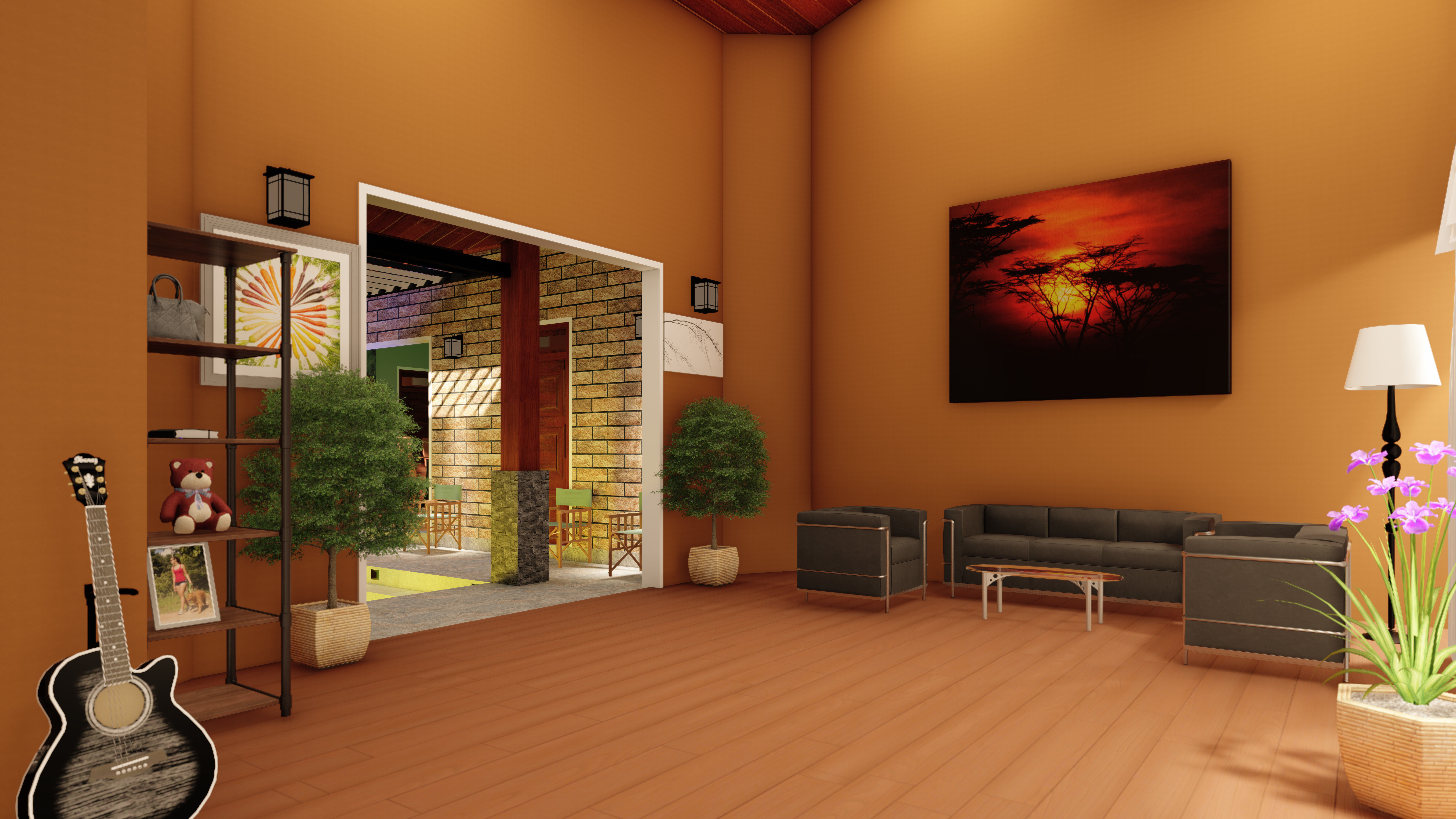 Modern Home - Walauwa 3D model_3