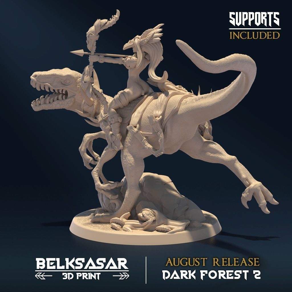 Doomrider Huntress Nude B 3D print model_2