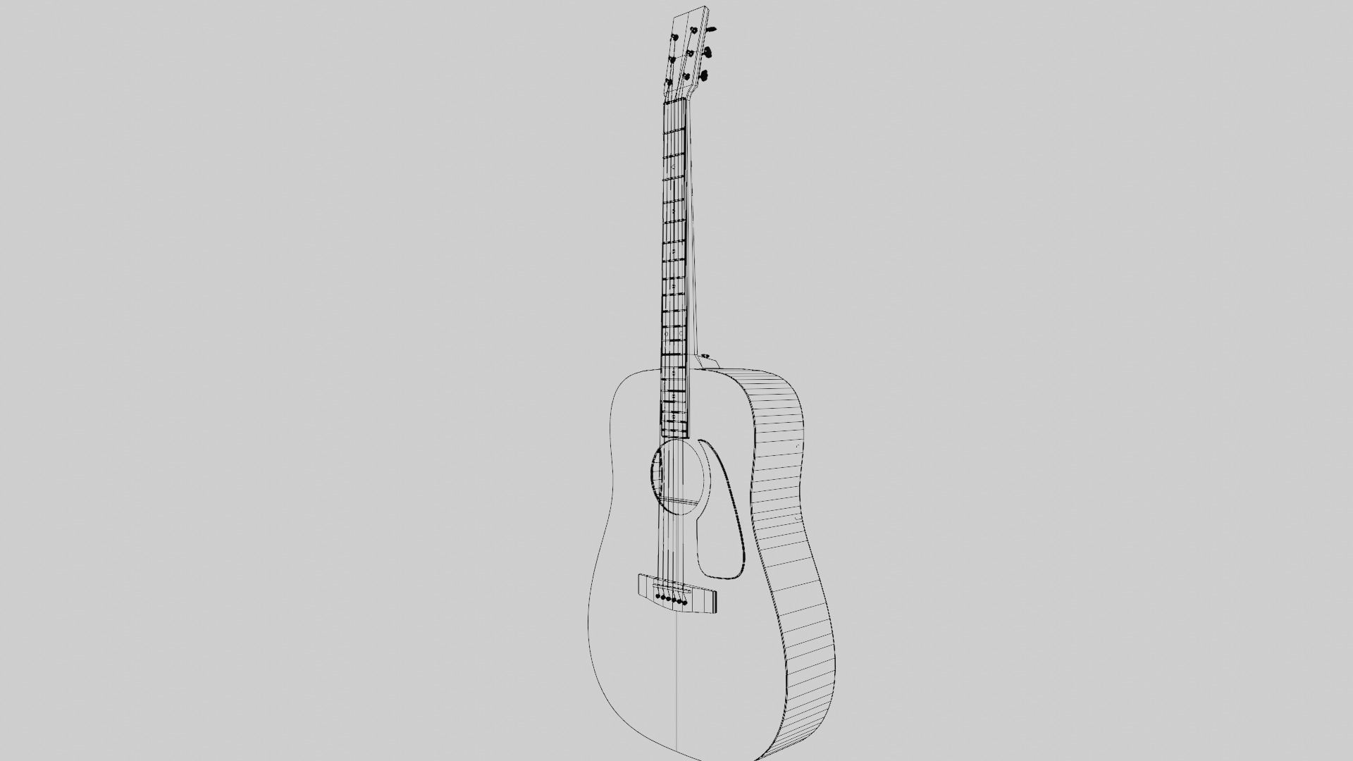 Acoustic Guitar 3D model_13