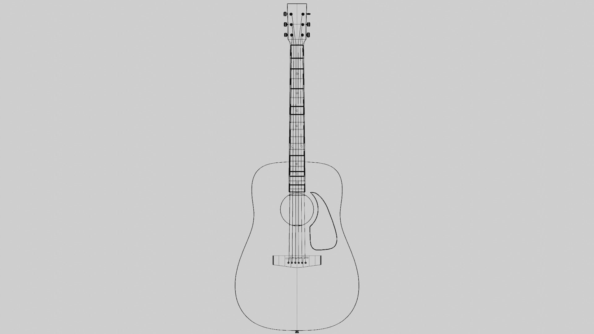 Acoustic Guitar 3D model_15