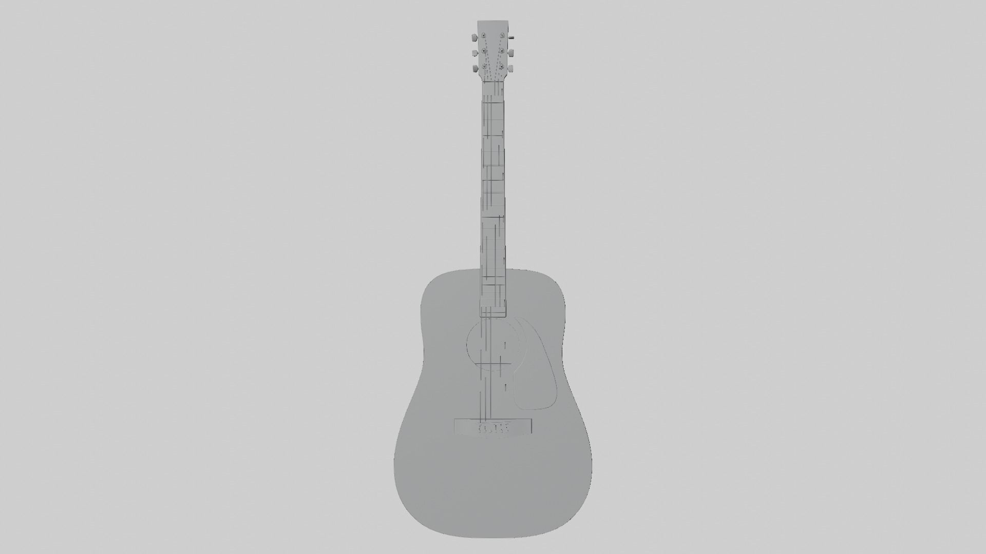 Acoustic Guitar 3D model_8