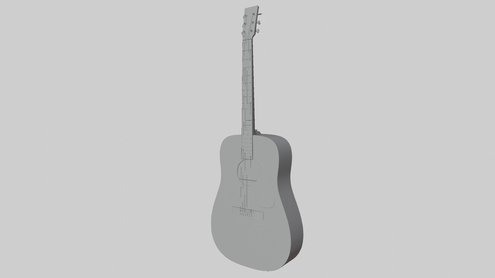 Acoustic Guitar 3D model_7
