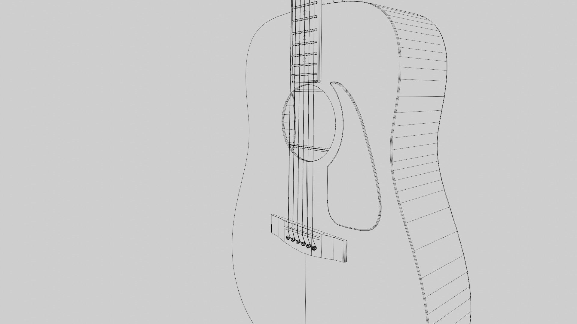 Acoustic Guitar 3D model_14
