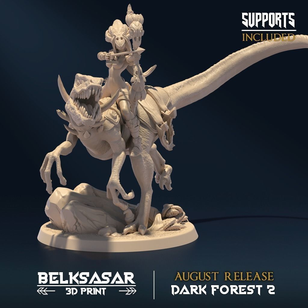 Doomrider Huntress Normal and Nude B 3D print model_1