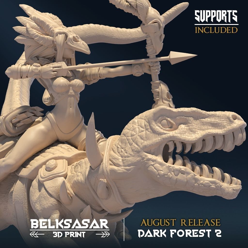 Doomrider Huntress Normal and Nude B 3D print model_8