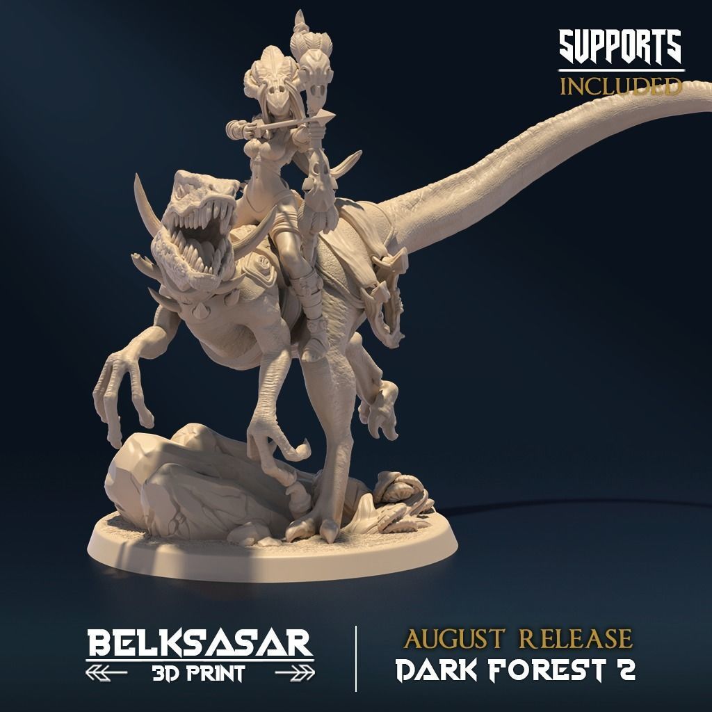 Doomrider Huntress Normal and Nude B 3D print model_2