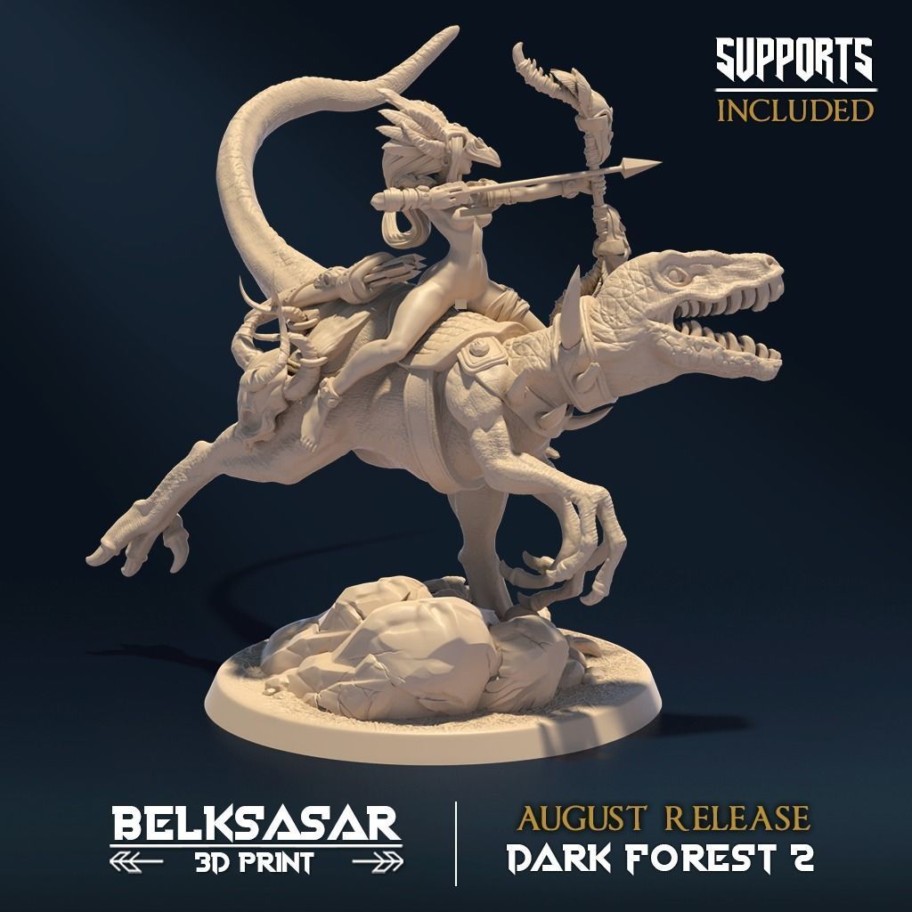 Doomrider Huntress Normal and Nude B 3D print model_3